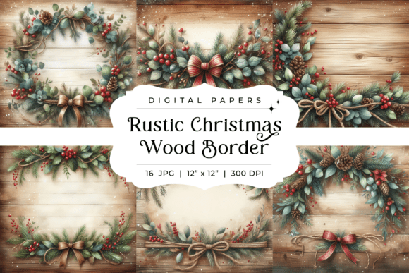 Download Rustic Christmas Wood Border Background - Border background Collection