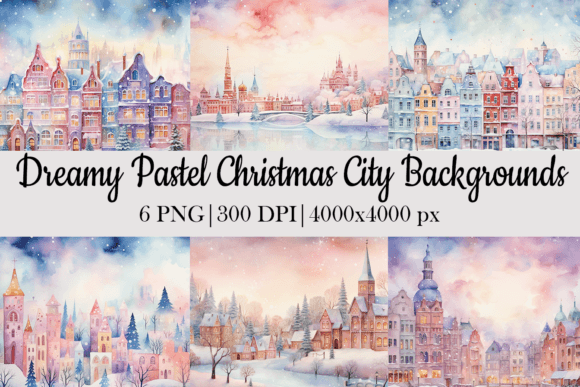 Download Pastel Christmas City Background - Premium Resources