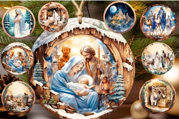 Download Nativity Scene Ornament 3D Sublimation - Premium Resources