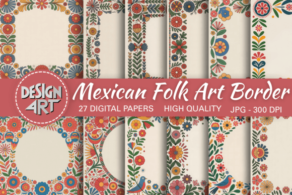 Download Mexican Folk Art Border Background - Border background Collection